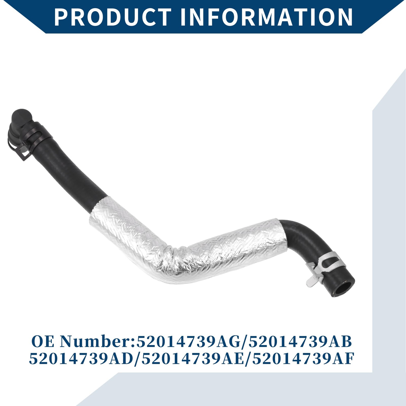 Hihaha No.52014739AG/52014739AB HVAC Heater Hose Assembly 24x14x6.5cm, Black