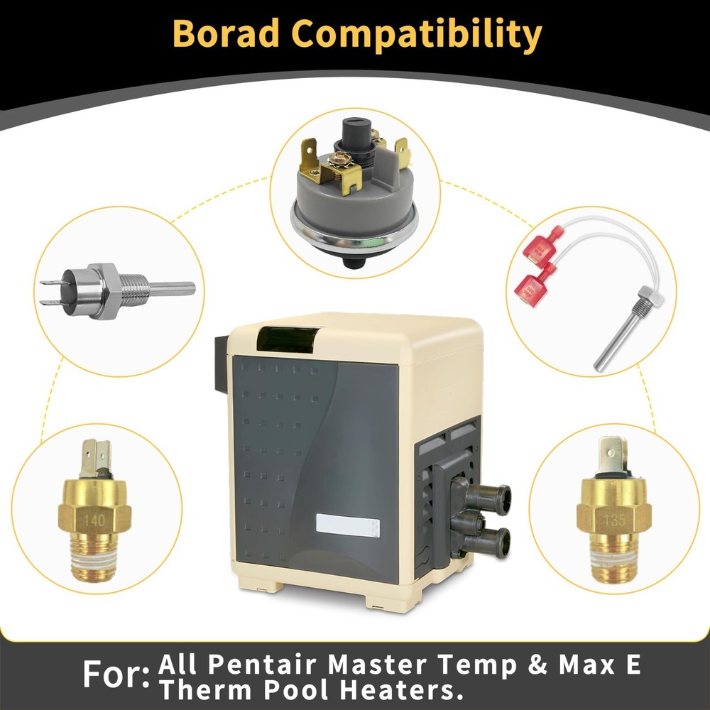 Pool Heater Repair Kit Compatible with Pentair Mastertemp Max-E-Therm Include Sw