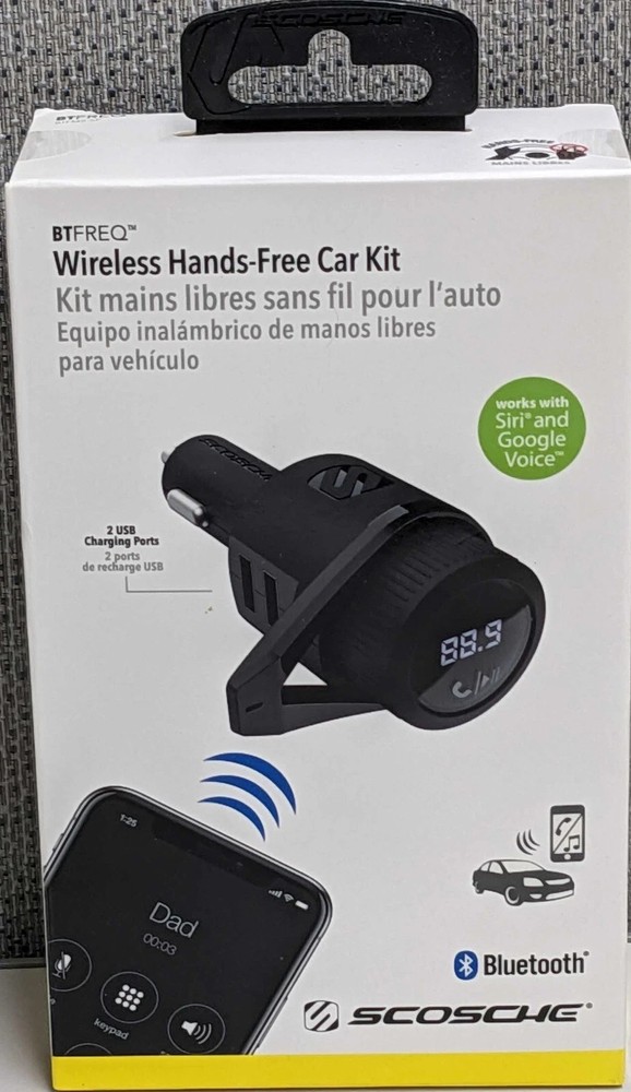 Scosche Bluetooth FM Transmitter (2.4A/12W 2-Port USB-A) - Black