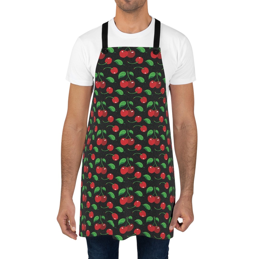 Cherry Print Apron for Baking and Cooking, Fun Kitchen Accessory