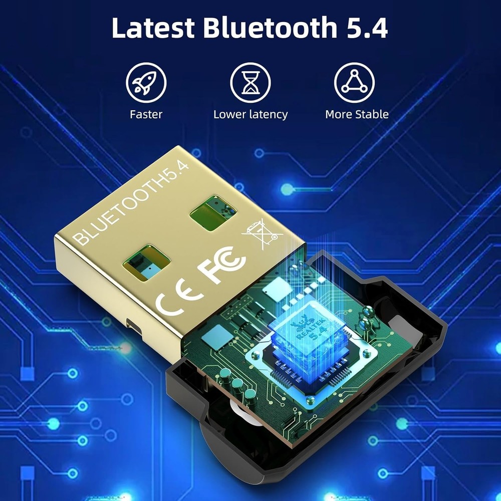 Bluetooth Adapter for Desktop PC: Plug & Play 5.4 USB Mini EDR Dongle Receiver &