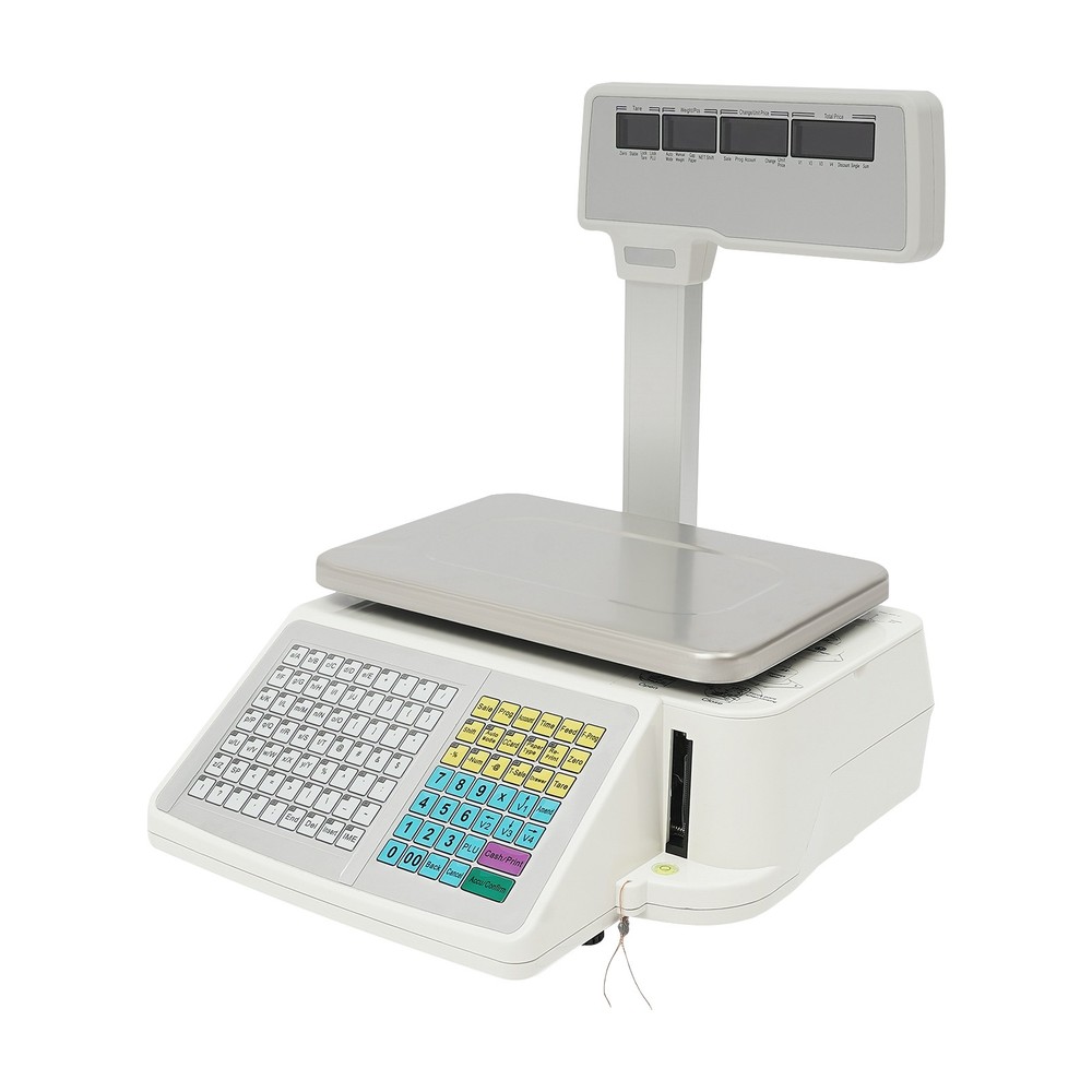White Electronic Price Computing Scale Four-window Label Thermal Printer Scale