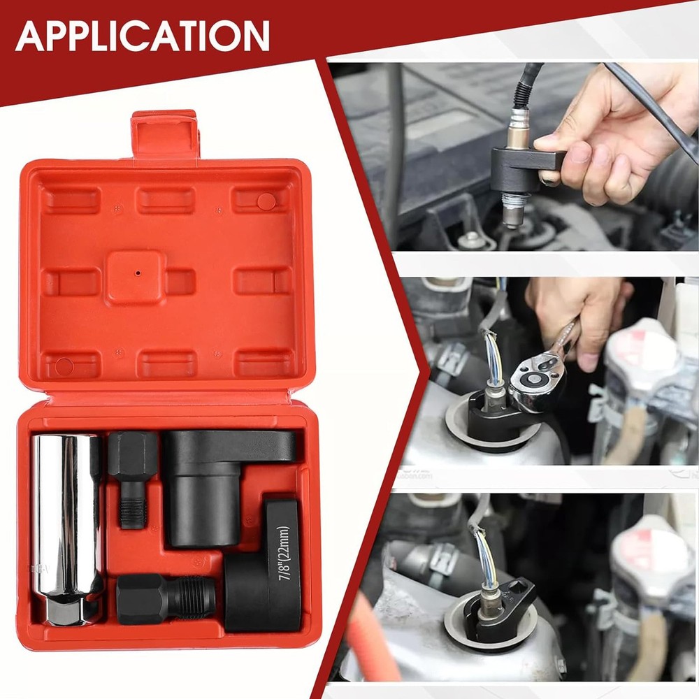 5pcs Oxygen O2 Sensor Socket Remover/Installer Thread Chaser Tool Set Kit 22mm