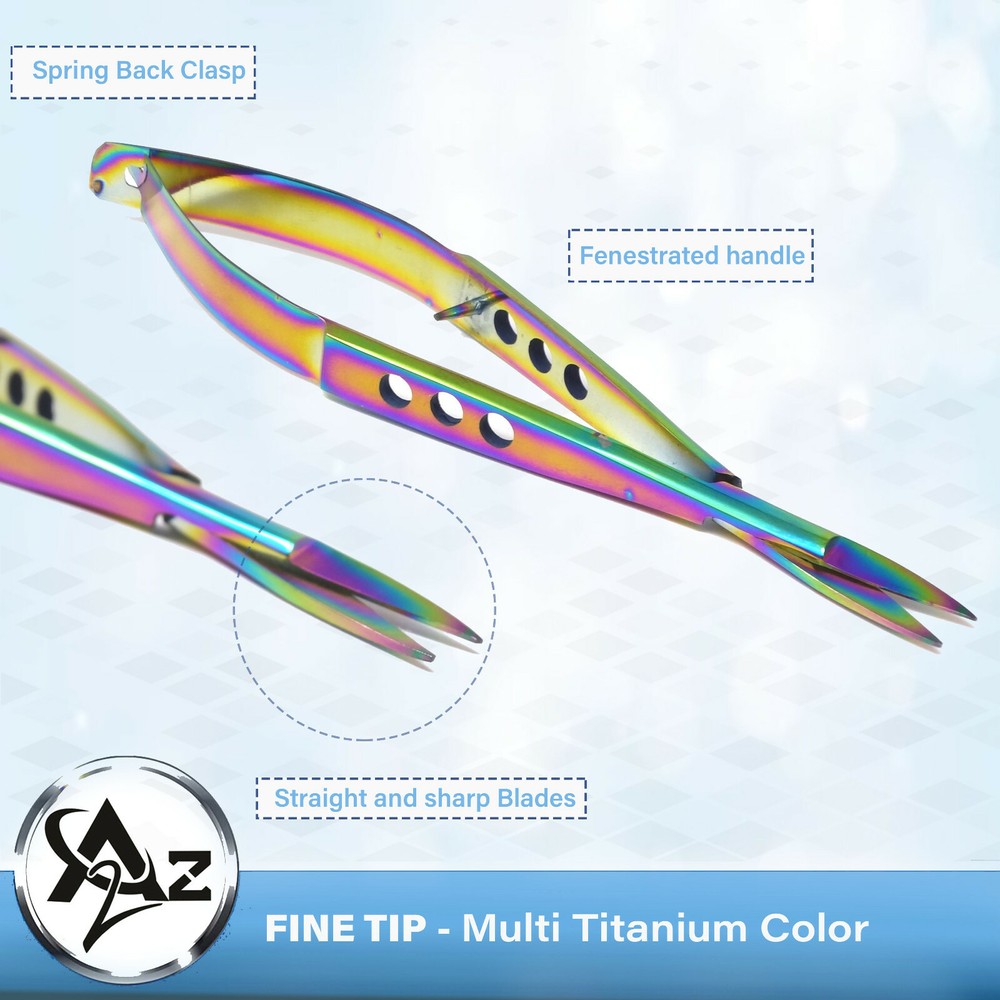 Multi Titanium Color Embroidery Sewing Quilting Snip Scissors SHARP 5.5"STRAIGHT