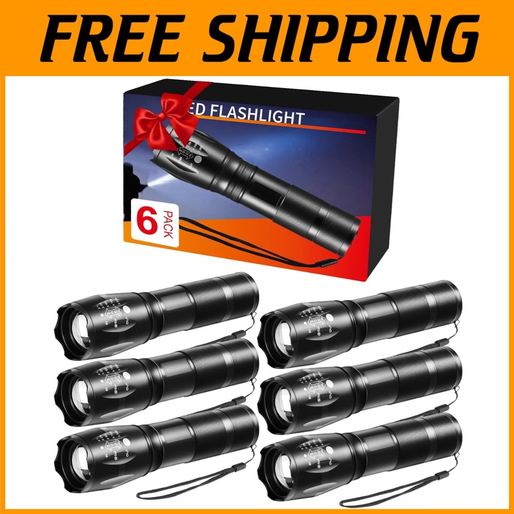 6Pack Tactical Flashlight Set - 400 Lumens
