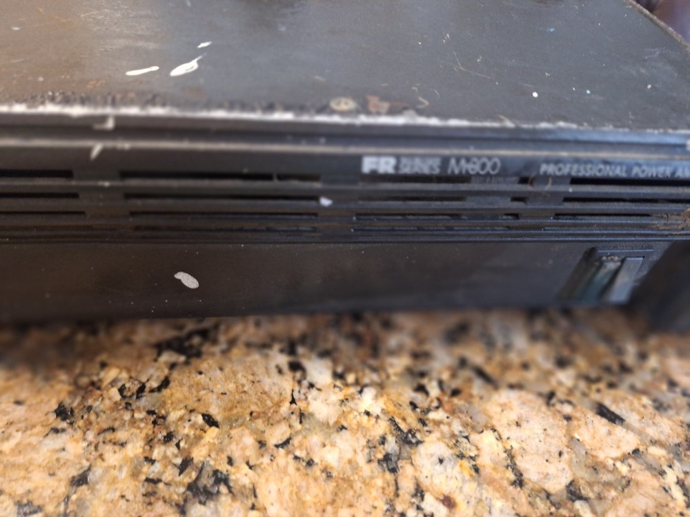 mackie power amplifier , not tested , was found in storage Locker