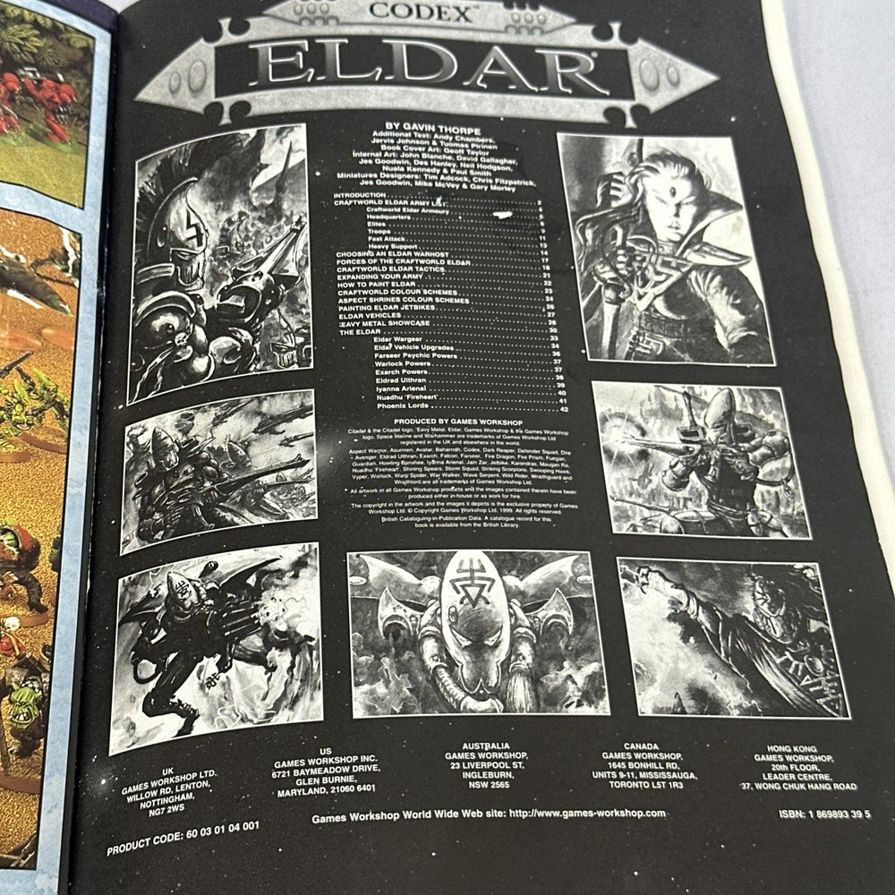 Warhammer 40K Classic Eldar Codex Army Book 1999