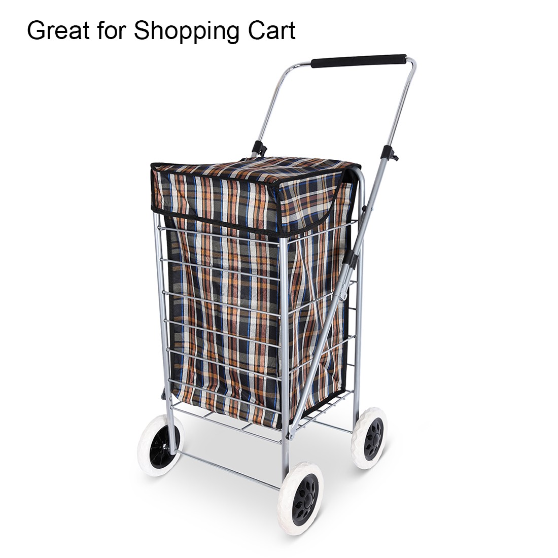 2Pcs 5" Shopping Cart Wheel Replacement for Luggage Cart Caster Rubber Black