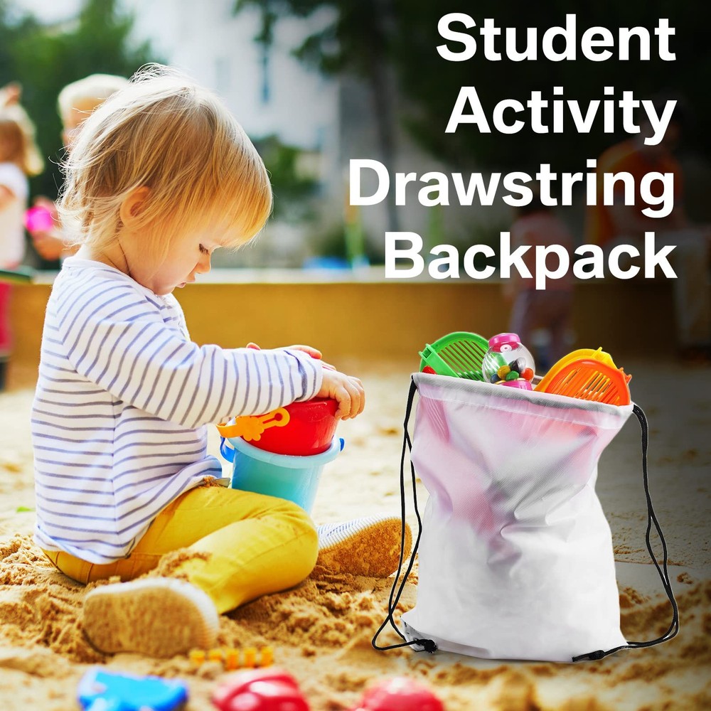 100 Pcs Sublimation Drawstring Bags Bulk White Blank Drawstring Backpacks Reu...