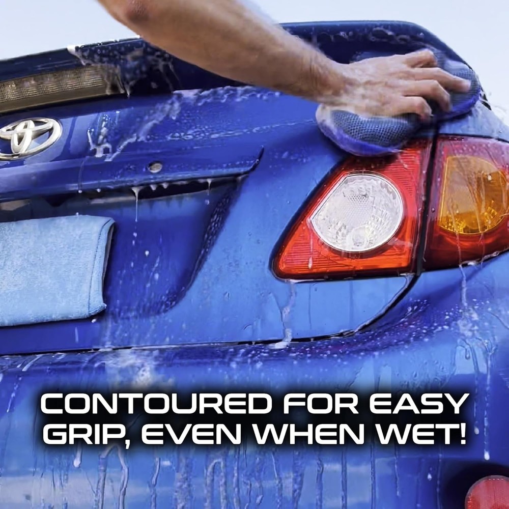 Versatile Two-Sided Car Wash Sponge with Mesh Scrubber - Durable & Effective