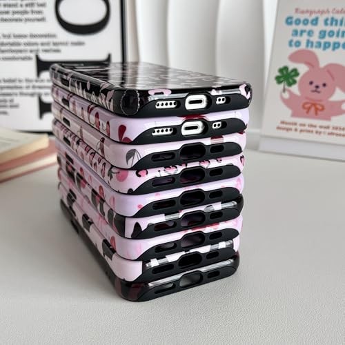 Case for iPhone 17e/iPhone 16e, Cute Pink Bow iPhone 16e/17e Cherry/Glossy