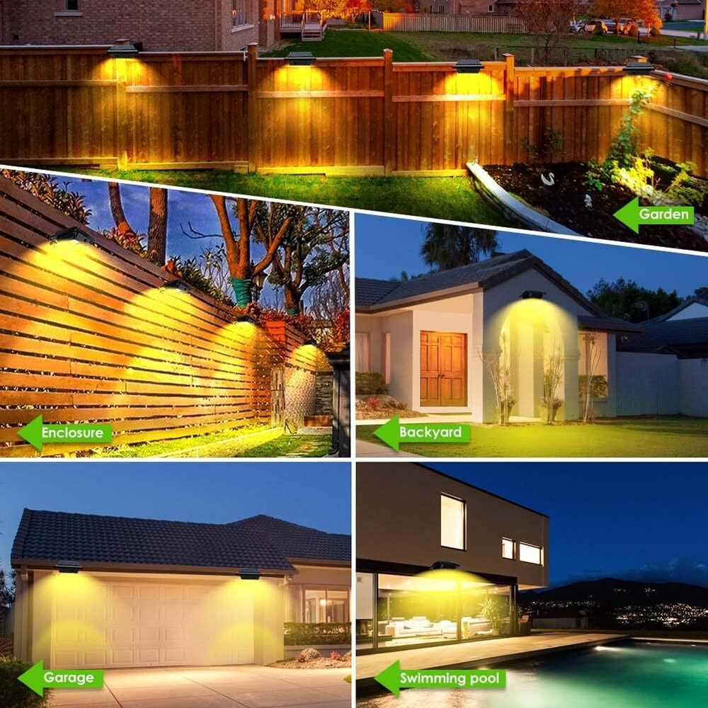 4Pcs 40LEDs Solar Light Sensor Lights for Gutter Fence Pathway Security Lamps
