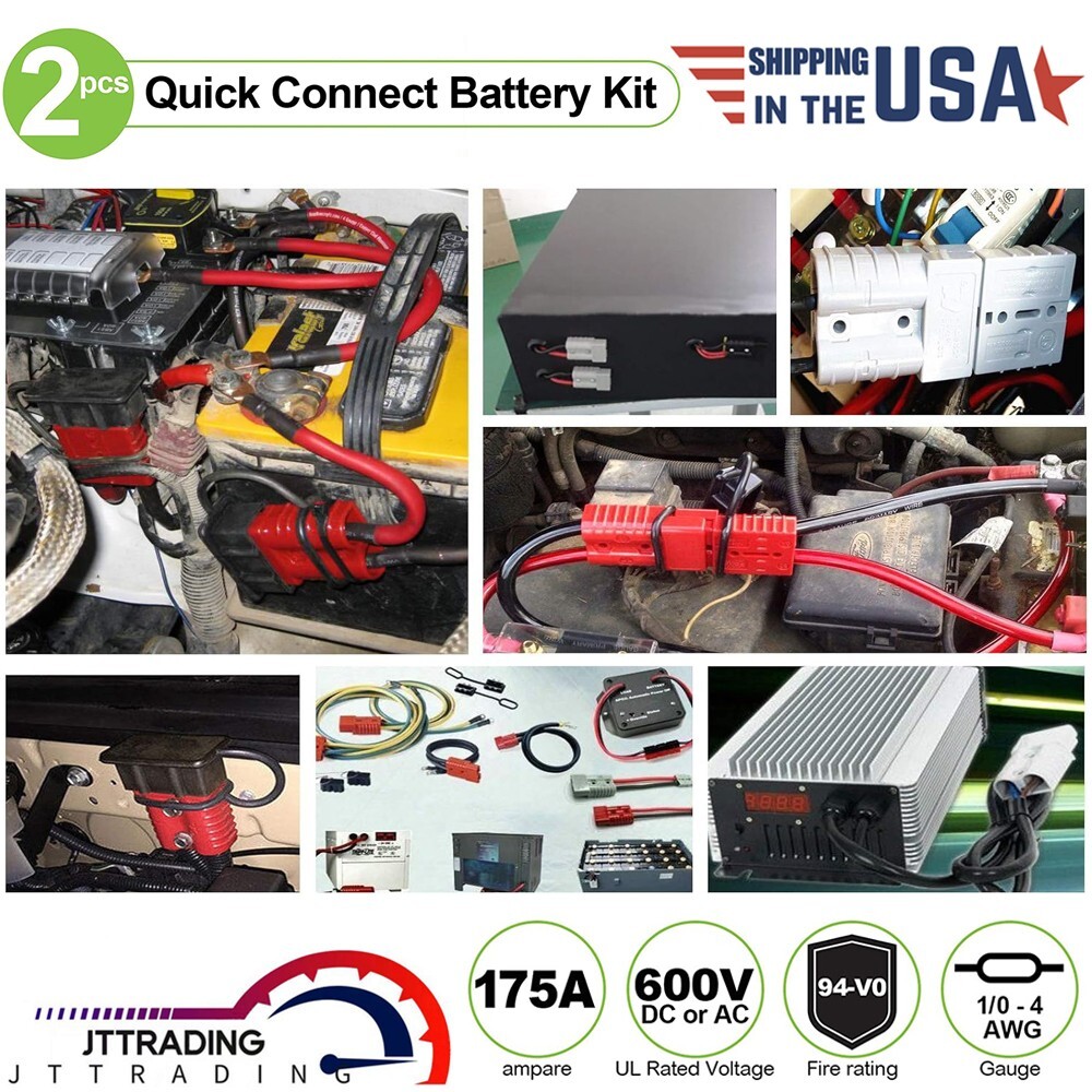 175Amp Battery Quick Connect/Disconnect Connector 12V Wire Harness Plug Connect
