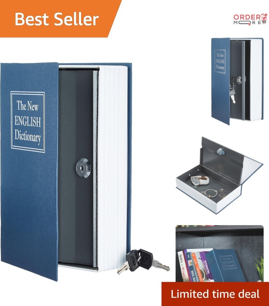 Large Portable Book Safe with Key Lock - Secure and Stylish Storage Solution