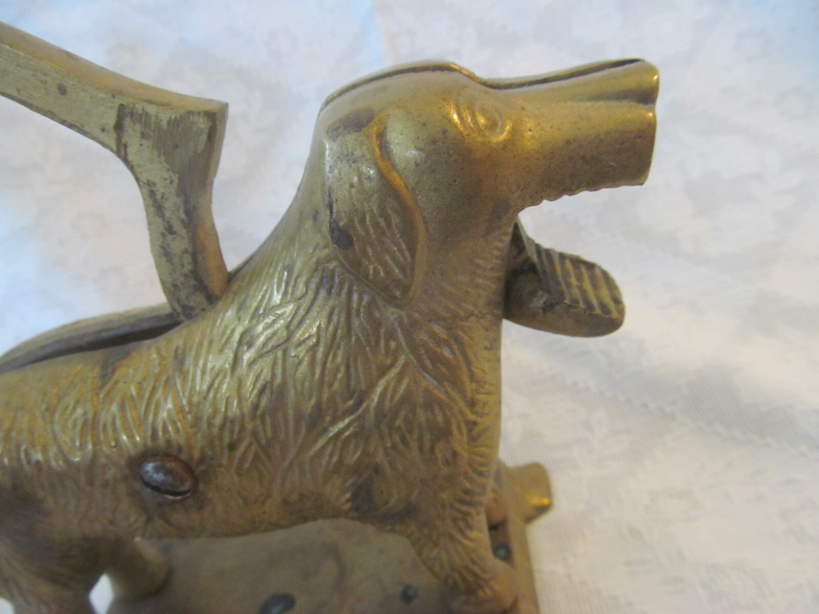 St. Bernard Dog Brass Figural Nutcracker on Footed Base~Heavy & Solid