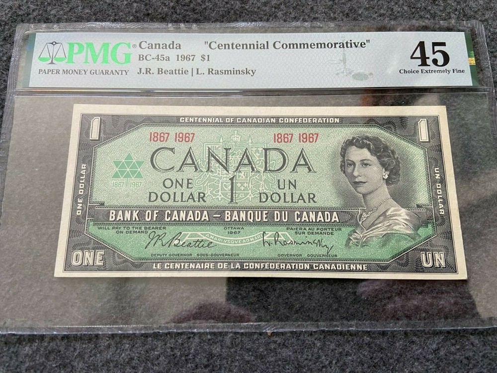 1967 Canada Centennial Commemorative $1 One Dollar Bill PMG Certified