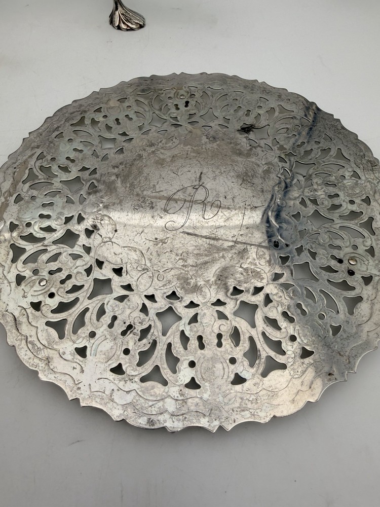 Vintage Silverplate Serving Lot FB Rogers Trays Expandable Trivet Italy Spain