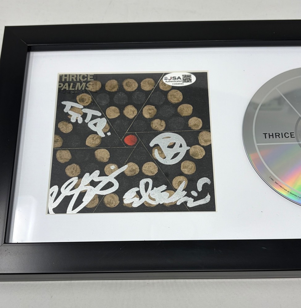 Thrice signed Palms Framed CD Cover JSA COA