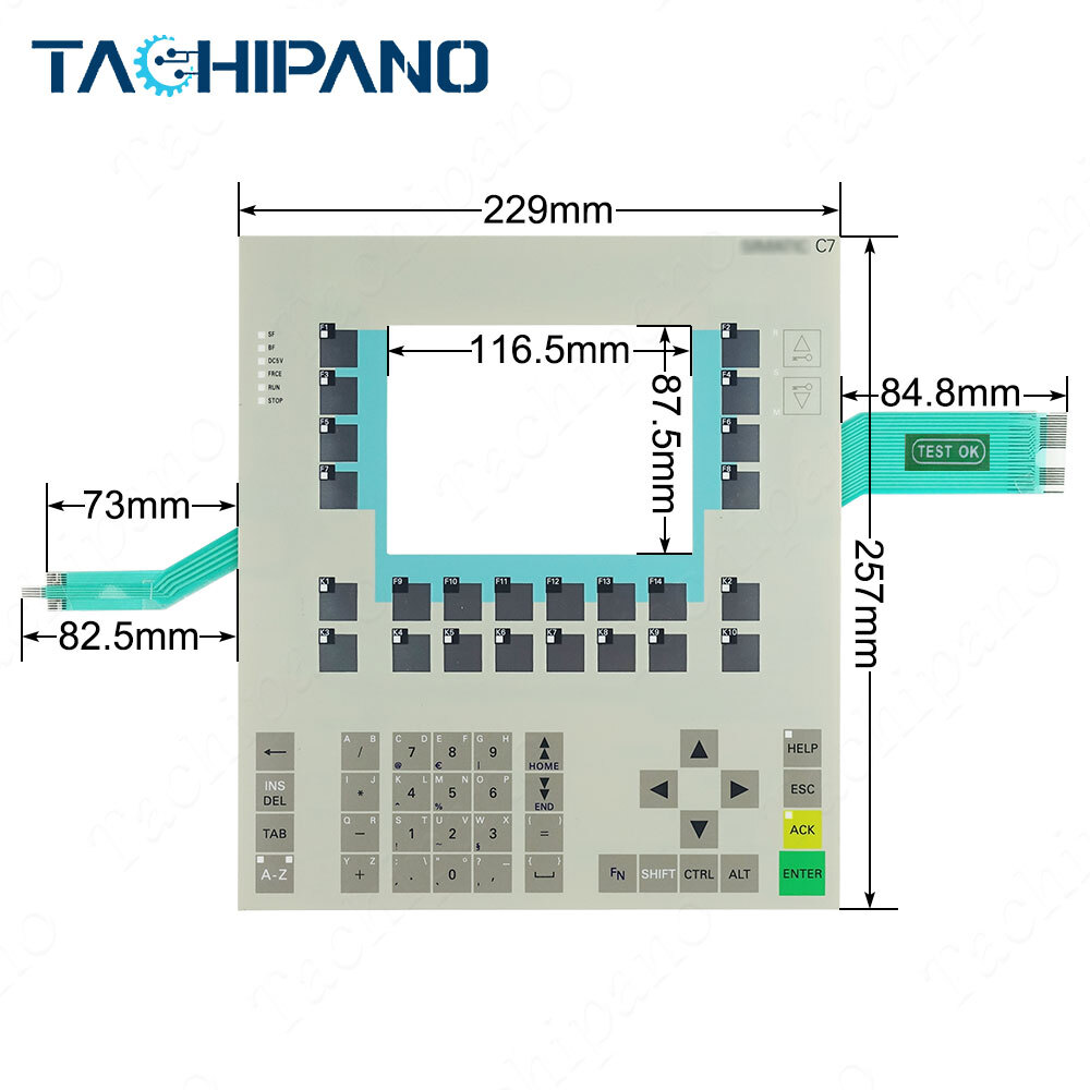 Membrane switch keypad for 6ES7636-2EC00-0AE3 6ES7 636-2EC00-0AE3 C7-636
