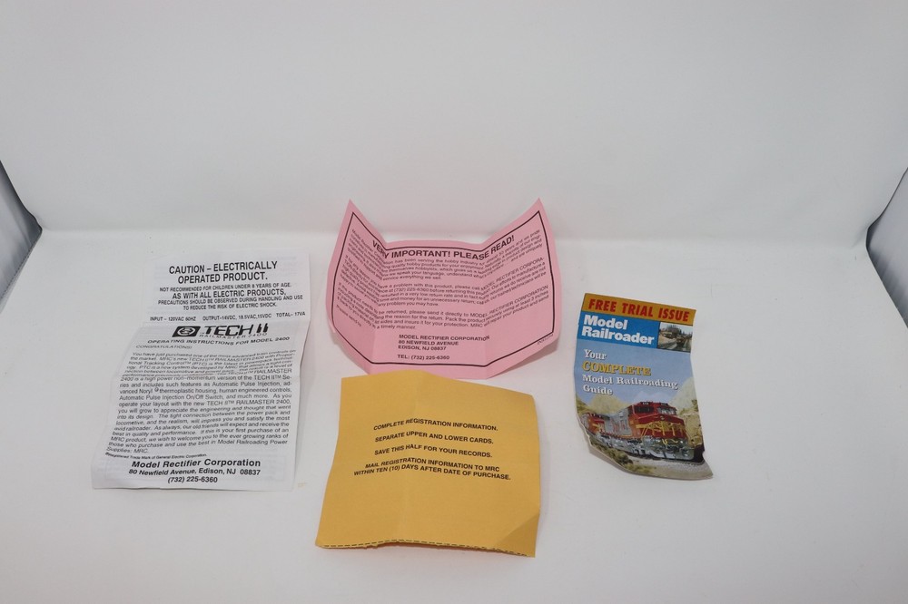MRC Tech II Railmaster 2400 Train Controller Power Pack W/ Box and Instructions
