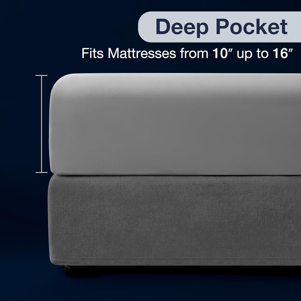 Full Sheets Set 4 Piece Cooling Sheets with 2 Pillowcases Soft Microfiber Hypoal