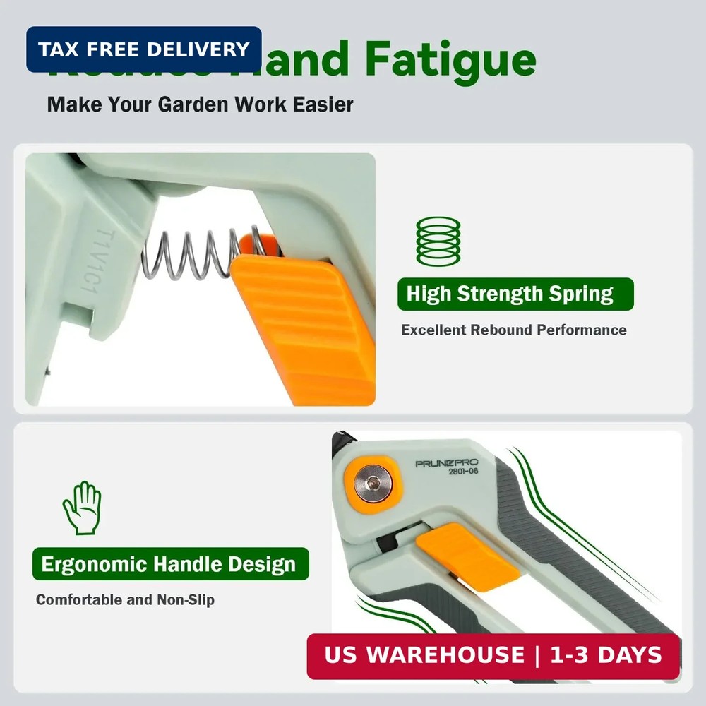 PrunePro Pruning Shears Gardening Scissors Set Professional Hand Pruner Sharp St