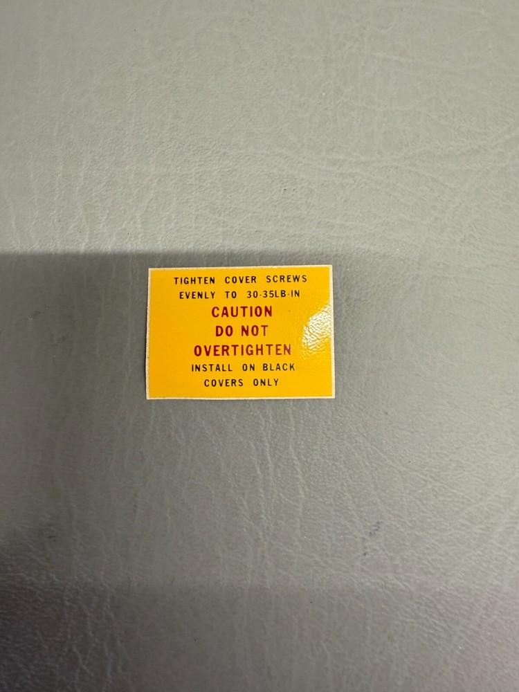 10-382993 Do Not Overtighten Placard