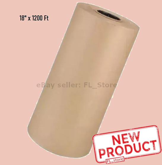 18" x 1200 feet Brown Kraft Paper 30 lb Basis Weight Roll Packaging Shipping NEW