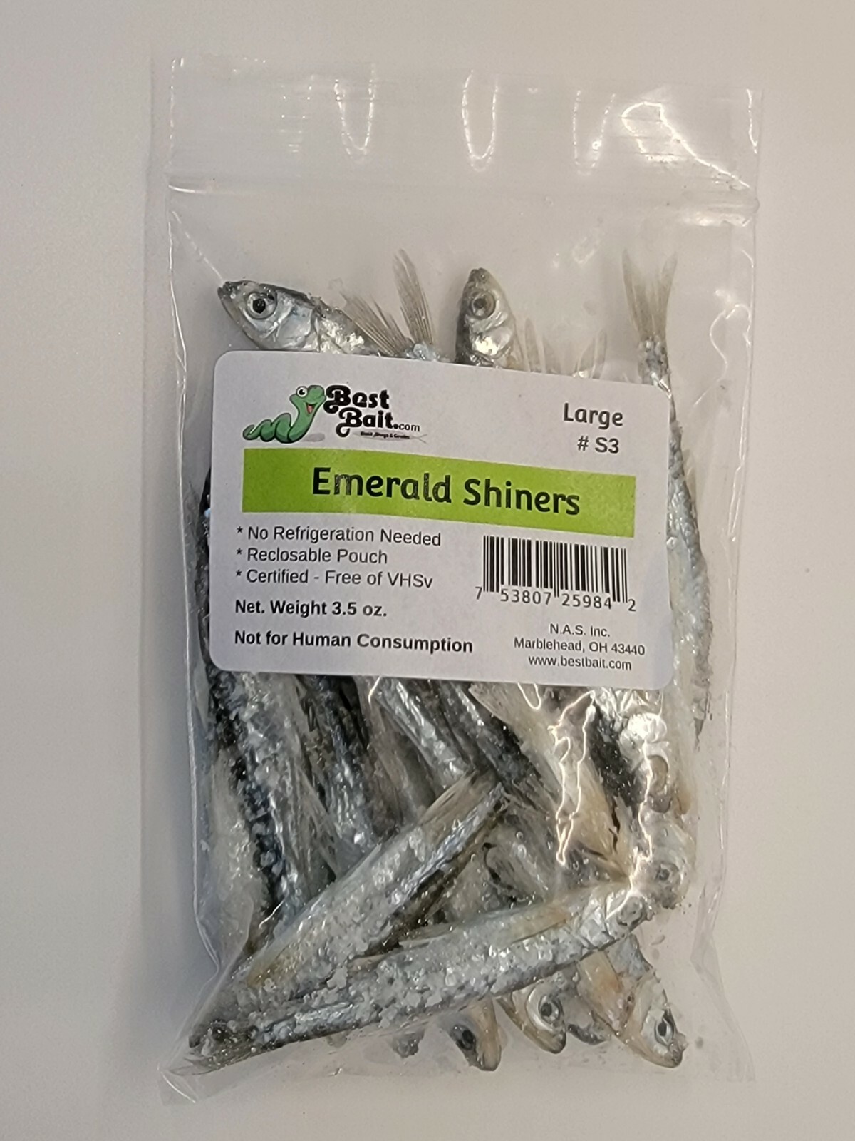 Bestbait Salted Emerald Shiners Preserved Minnows Free Shipping VHSv Free