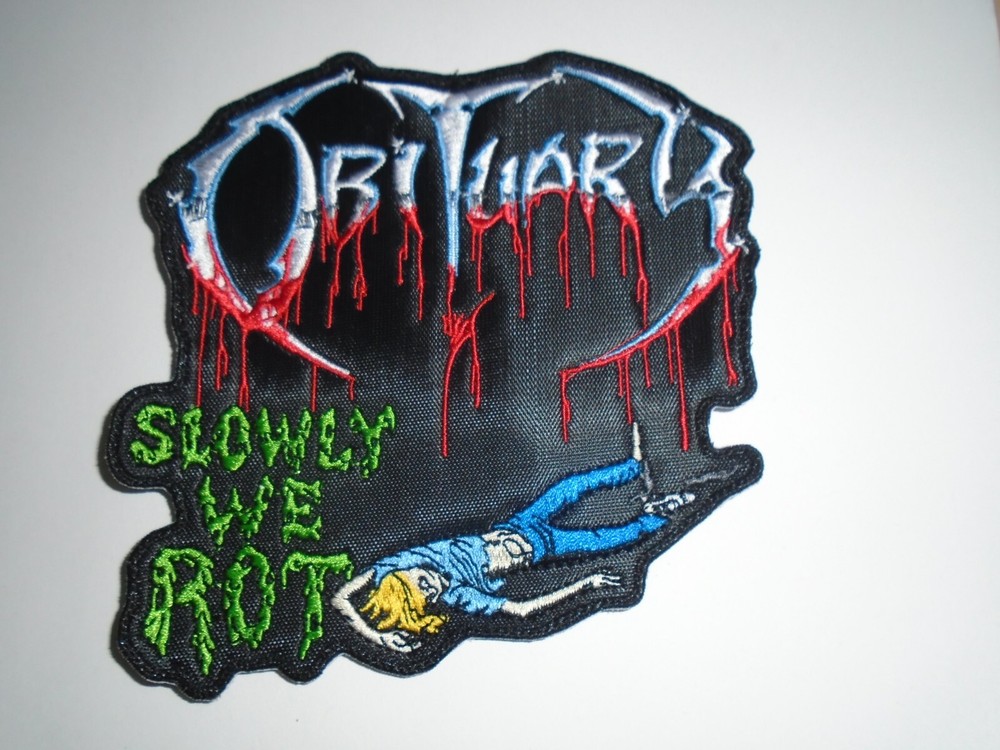 OBITUARY SLOWLY WE ROT EMBROIDERED PATCH