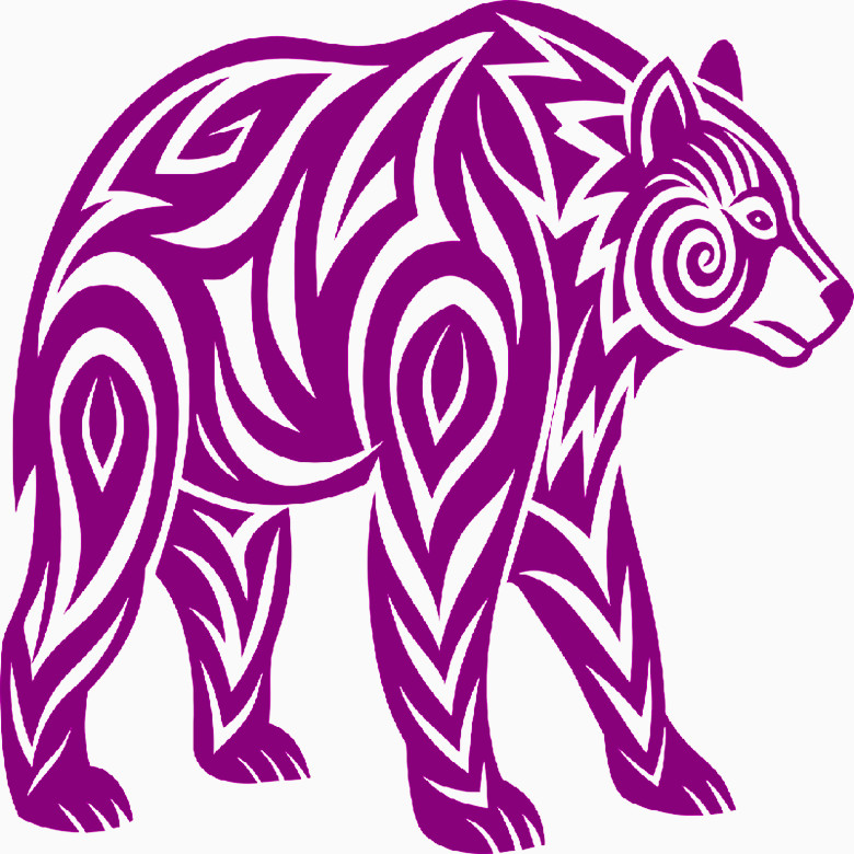 30 Custom Violet Exotic Bear Personalized Address Labels