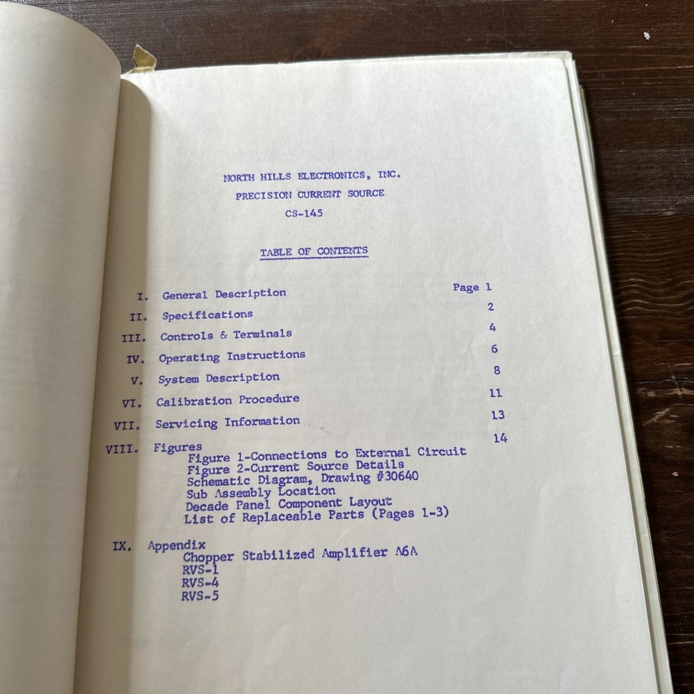 North Hills Electronics Model CS-145 Serial #4 Operating Instructions