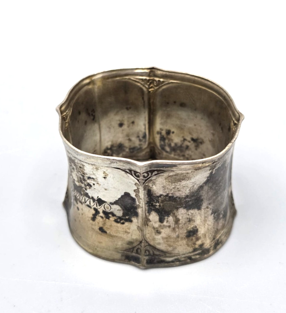 Collectible Antique German Solid 800 Silver Napkin Ring