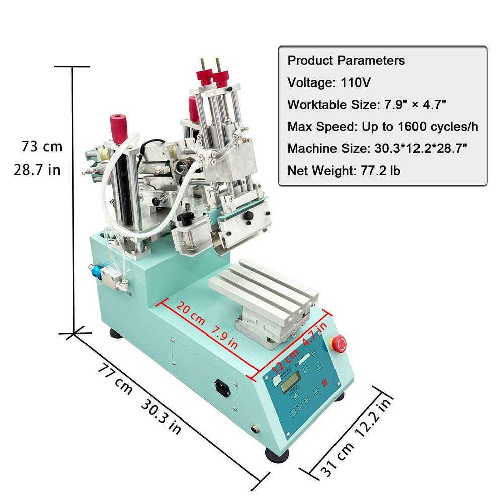 110V Semi-auto High Precision Screen Printing Machine 7.9x4.7'' Worktable