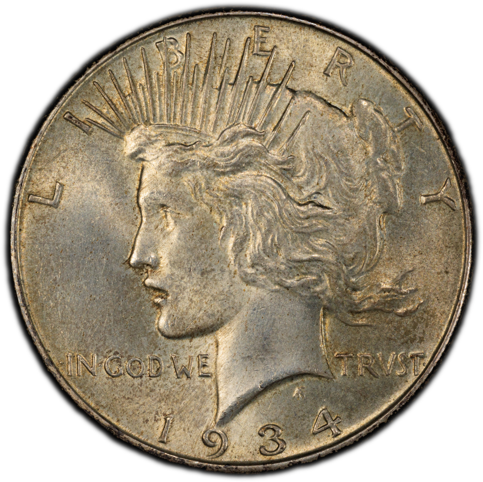 1934-P Peace Dollar PCGS UNC Details Cleaned $1