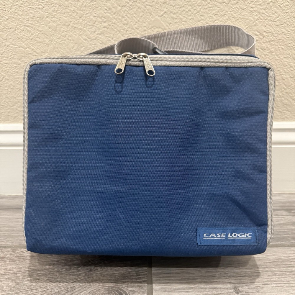 Blue Case Logic CD Carry Bag with Strap - 28 CD Case Holder