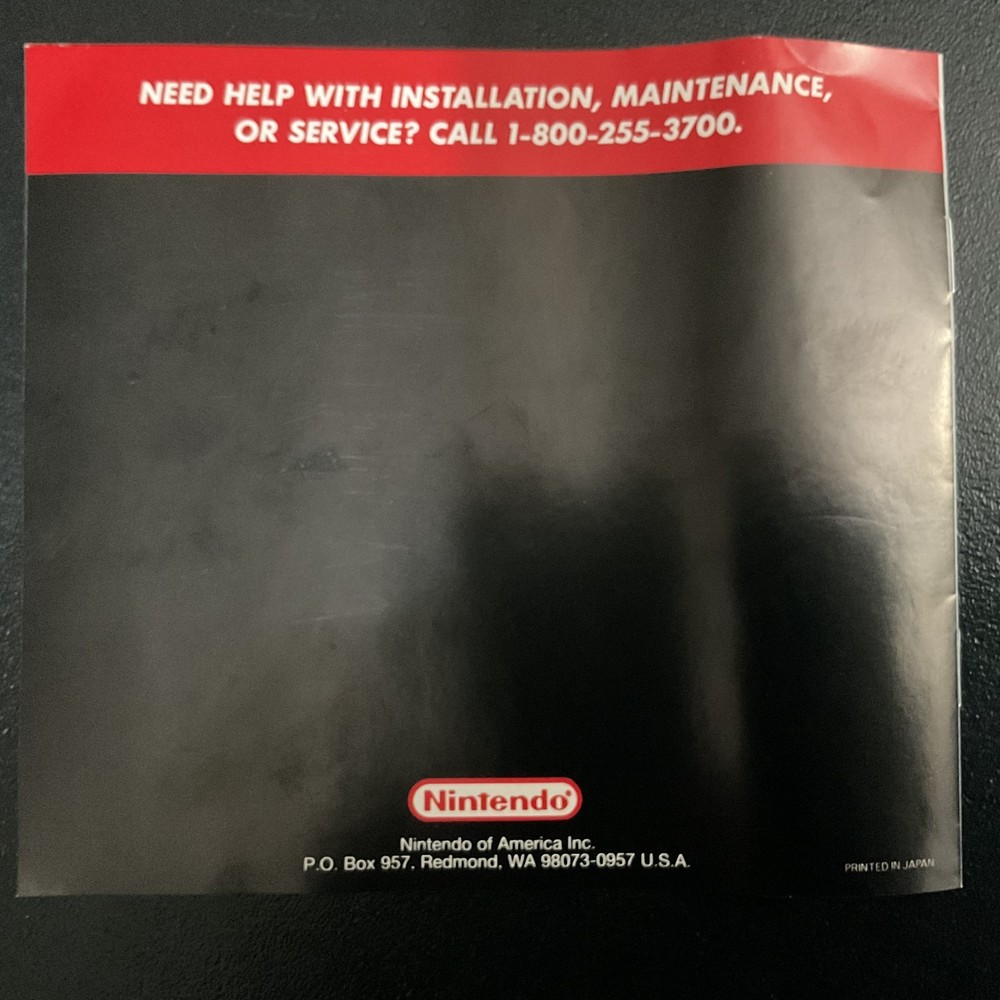Battery Pack / AC Adapter GameBoy Nintendo Instruction Manual Only