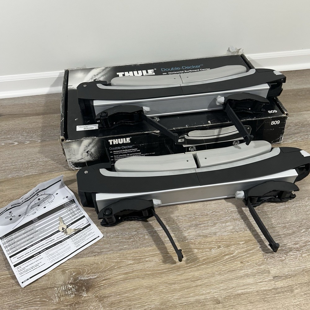 Thule 809 Double Decker Surf Board Rooftop Carrier With 4 Locks/Keys