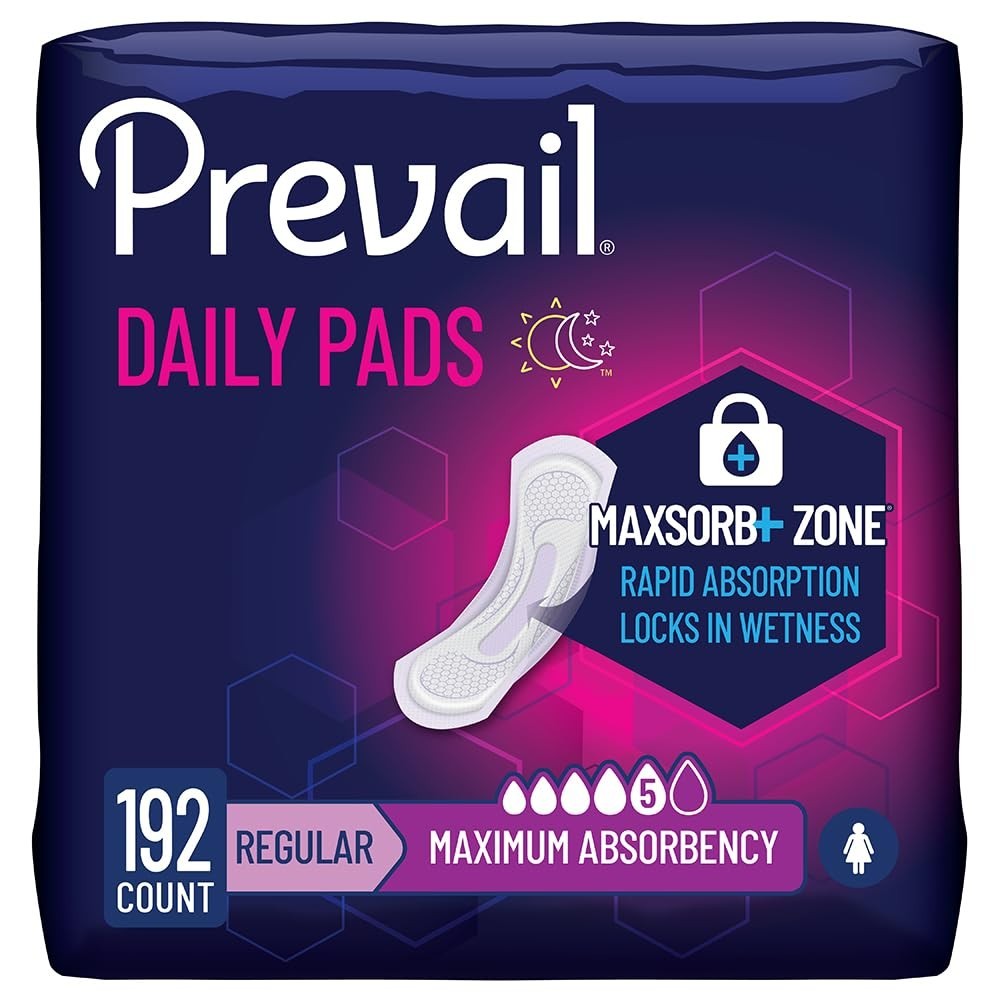 Incontinence Bladder Control Pads for Women, Maximum Absorbency, Regular Length,