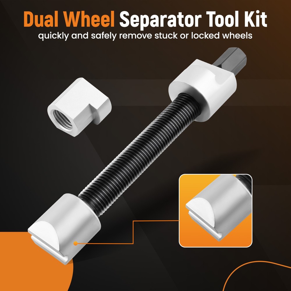 Dual Wheel Separator Onepc Pusher Wheel Hub Removal Tool KIT with 11 Threads