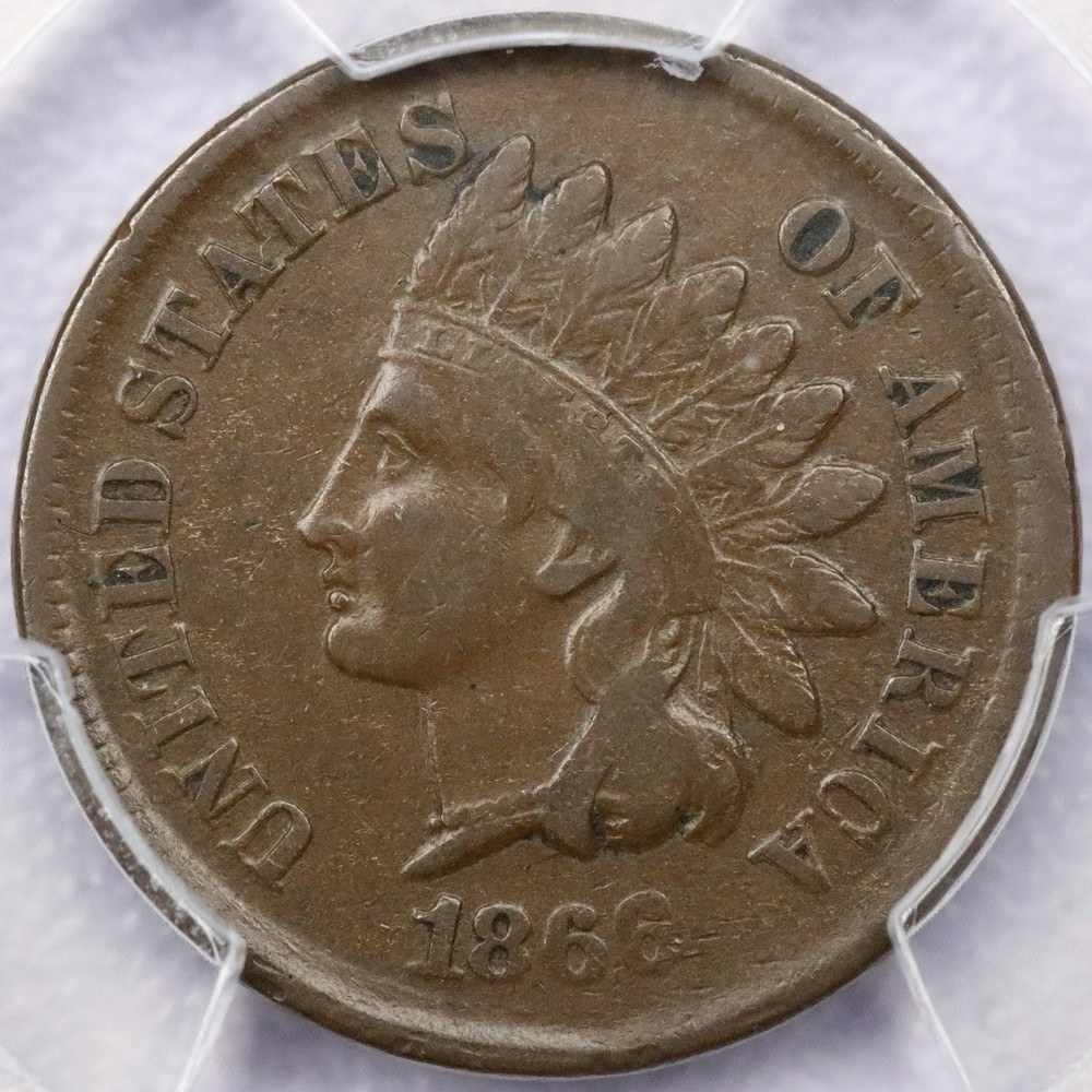 1866 1c Indian Head Cent - PCGS VF 25