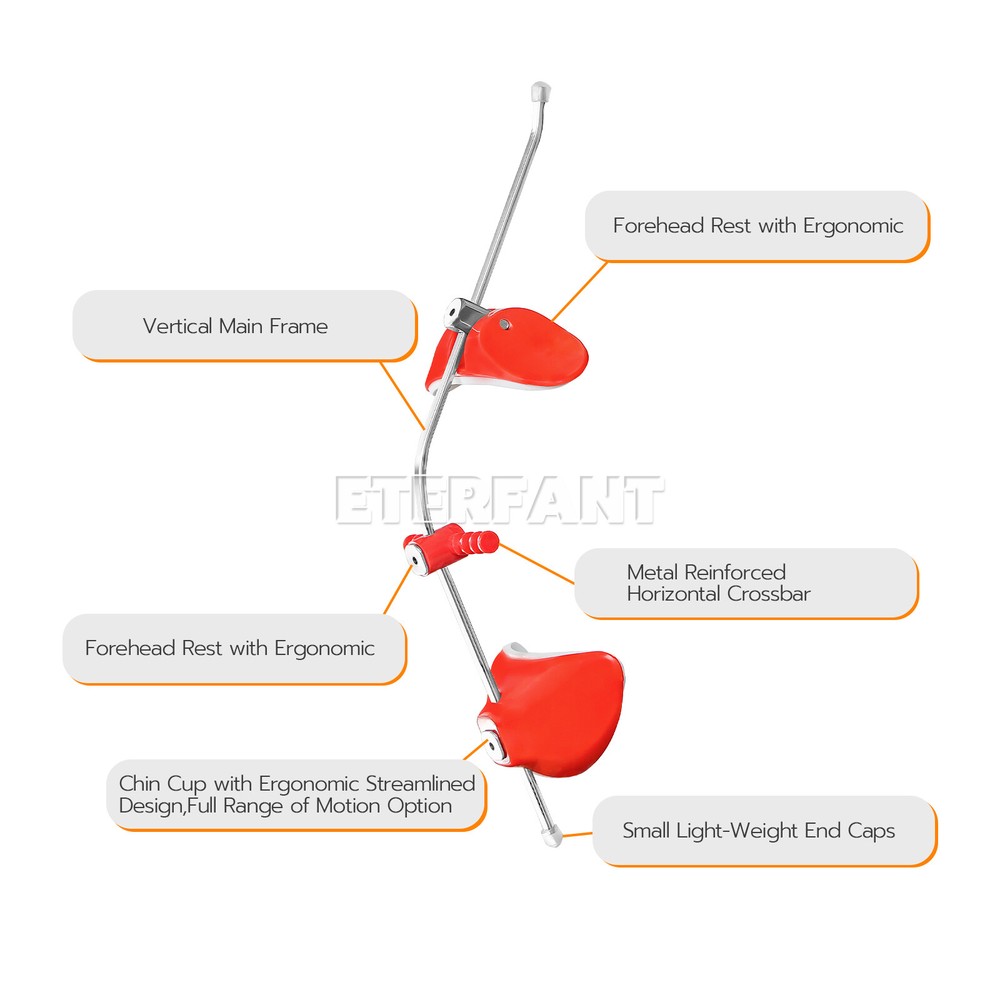ETERFANT Dental Ortho Forward Pull Face Headgear Single Bar Blue/Red Adjustable