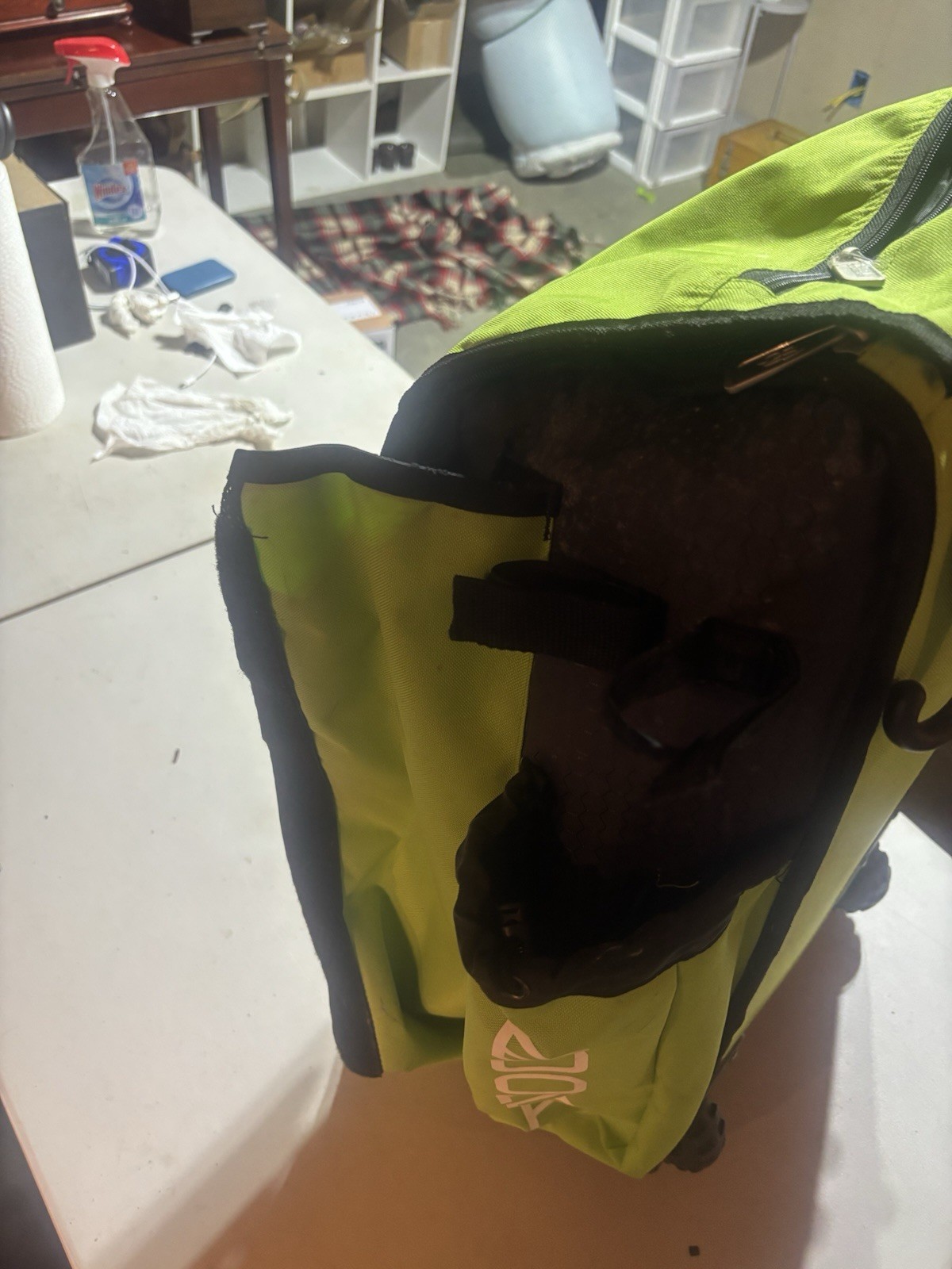 Boombah Rolling Superpack Catchers Bag Neon Green *missing Front Flap *