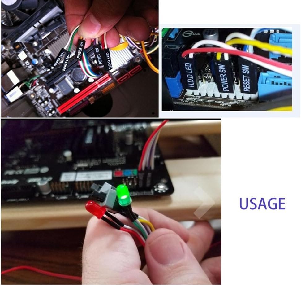2 Pack Desktop Computer Case Motherboard On/Off/Reset/HDD Switch Power 2-PACK