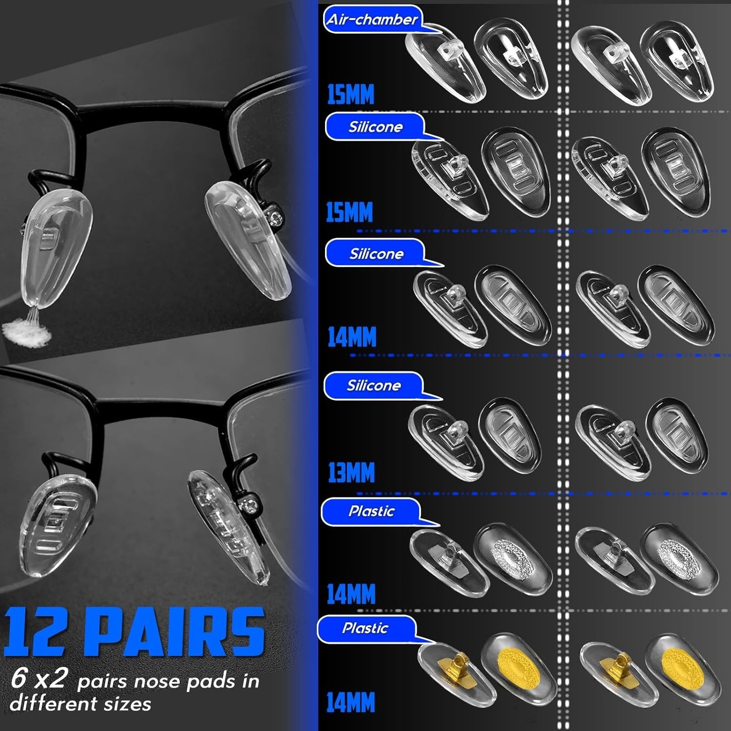 Eyeglass Sunglass Repair Kit, Magnetic Eye Glasses Repairing Tool Kit with Assor