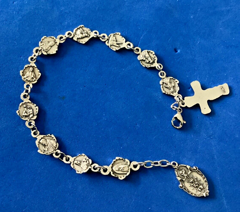 Saint Roses Rosary Bracelet Trinity Miraculous Therese Anthony Benedict Handmade
