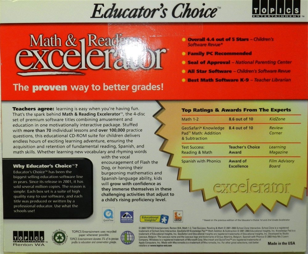 MATH & READING EXCELERATOR ( CS-327 ) Grades 1-2 Never Used