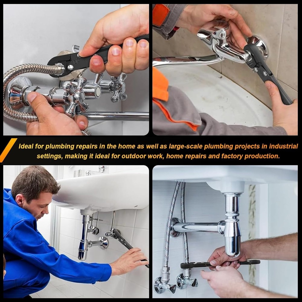 Compact Dual-Action Angle Stop Wrench - Essential Tool for Plumbing Projects