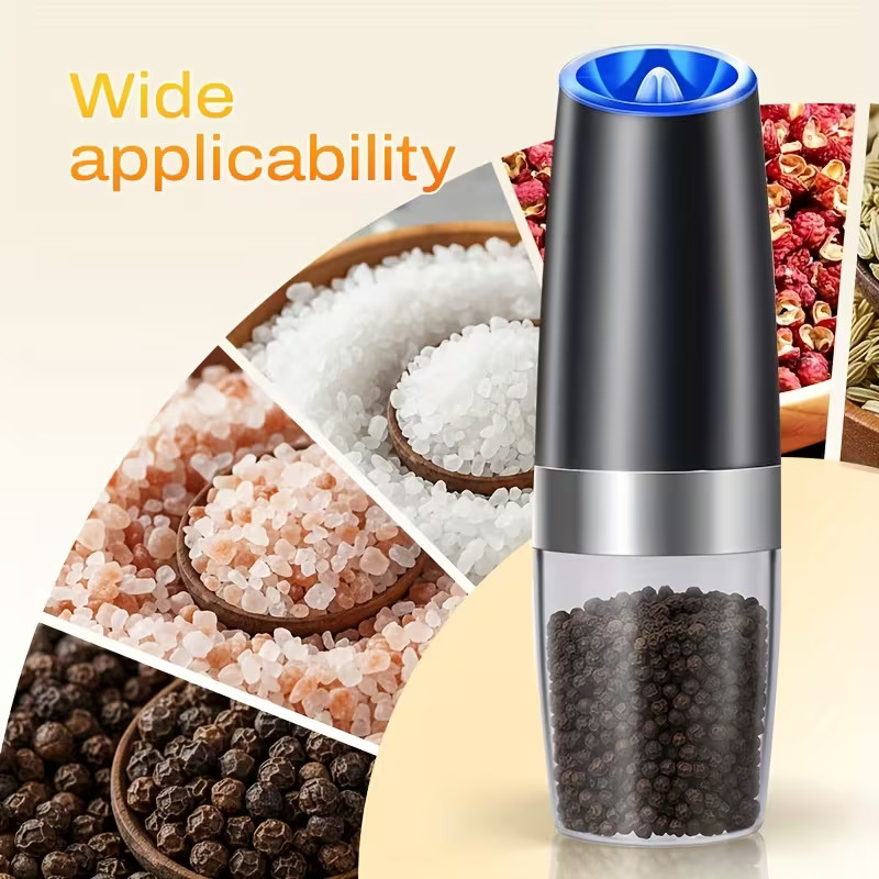 Automatic Blue LED Gravity Electric Salt Pepper Grinder Mill Shakers Adjustable