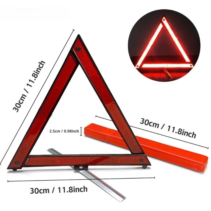 Large Reflective Car Warning Triangle Breakdown Hazard Road EU Emergency